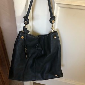 Vince Camuto black soft leather hobo purse